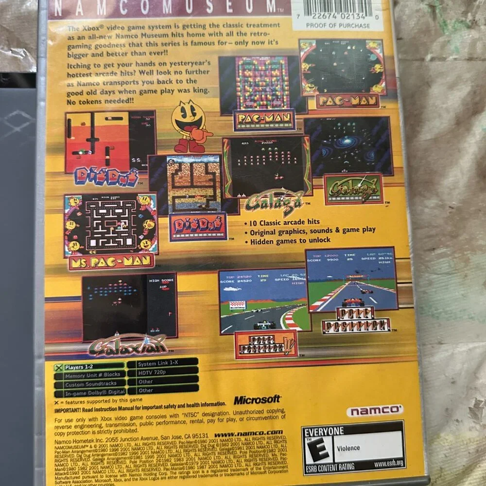 Namco Museum Platinum Hits (Microsoft Xbox, 2002) CIB Complete Tested